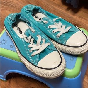 Turquoise Converse shorelines sz 8